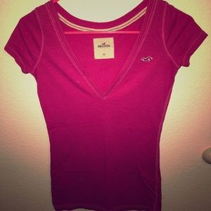 HOLLISTER pink v neck XS